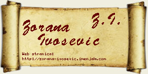 Zorana Ivošević vizit kartica